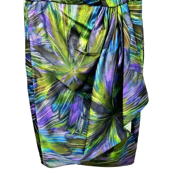 Maggy L Faux Purple/Green Wrap Dress - Picture 8 of 15